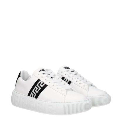 Versace White Leather Low Top Sneakers