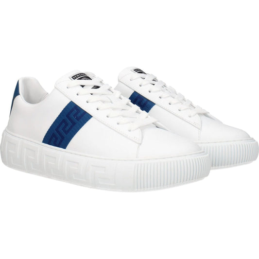 Versace White Leather Low Tops VE-8547404611849-EU40/US7