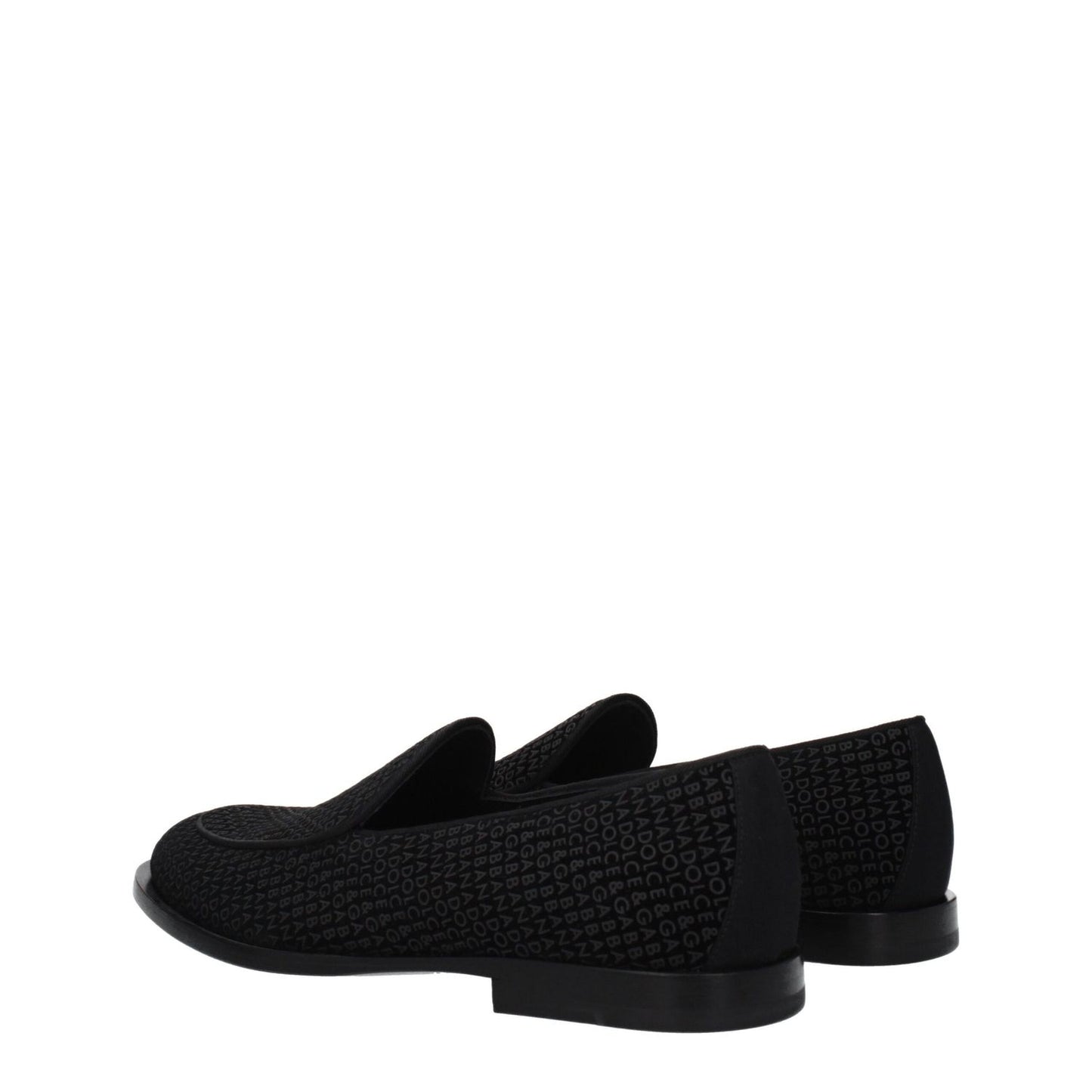 Dolce & Gabbana Black Velvet Slip-On Loafers