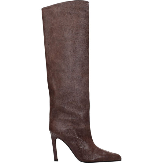 Paris Texas Brown Leather High Heel Boots