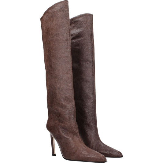 Paris Texas Brown Leather High Heel Boots