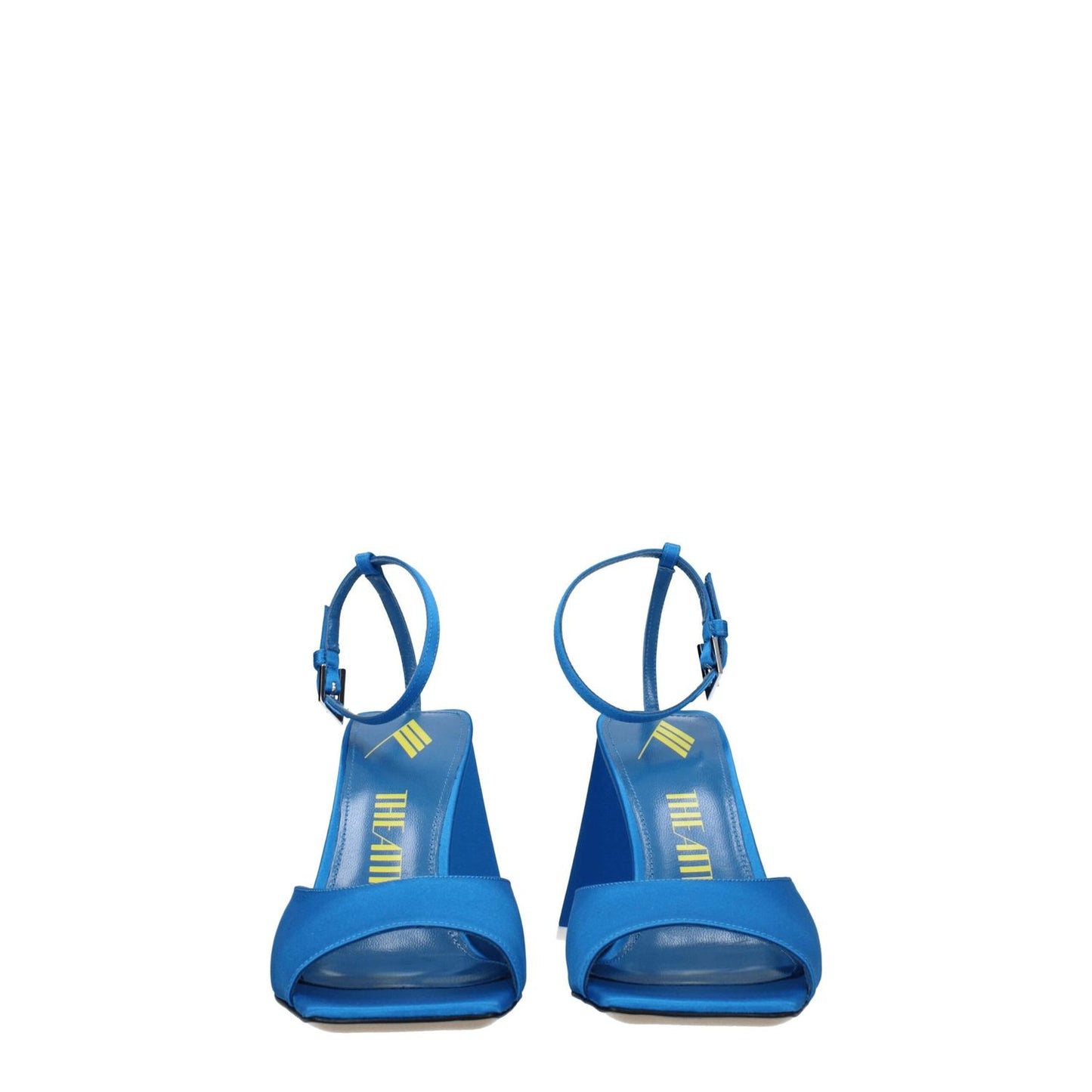 The Attico Blue Satin Stiletto Heel Sandals