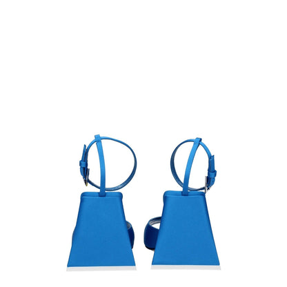 The Attico Blue Satin Stiletto Heel Sandals