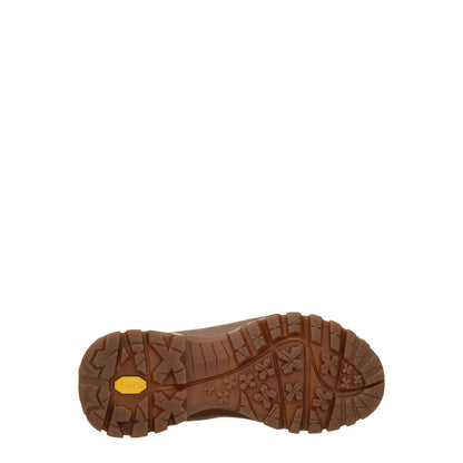 Sole view of Stella McCartney Brown Leather Ankle Boots showing rubber sole with floral pattern