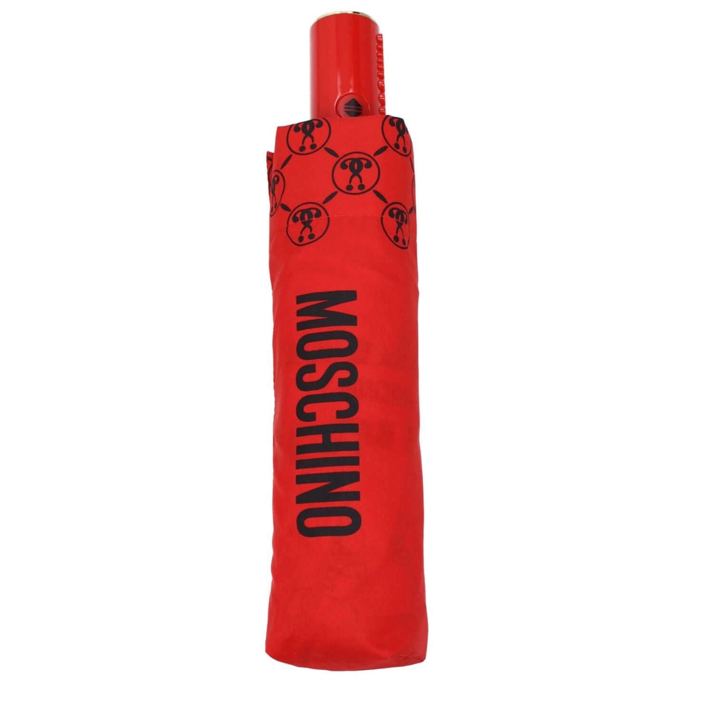 Moschino Red Polyester Umbrella with logo, snap closure, and casual style, MPN 8936OPENCLOSEC, not part of new collection.