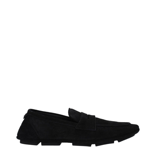 Dolce & Gabbana Black Leather Slip-On Loafers
