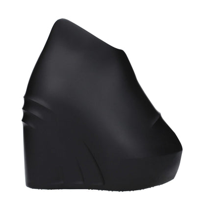 Givenchy Black Cotton Wedge Sandals with 5 cm rubber wedge and round toe, style casual, MPN BEZ00ME17Y001, code F82443.
