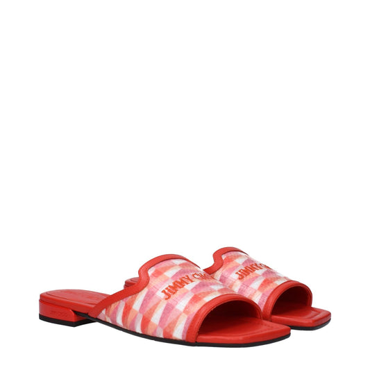 Jimmy Choo Orange Fabric Slippers Sandals JI-10020227252489-EU37/US7