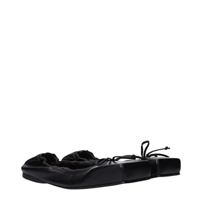 Jacquemus Black Leather Ballet Flats