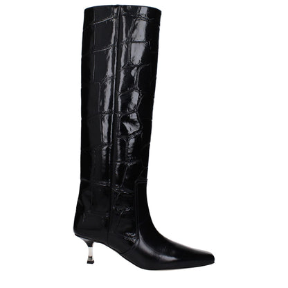 Paris Texas Black Leather Boots