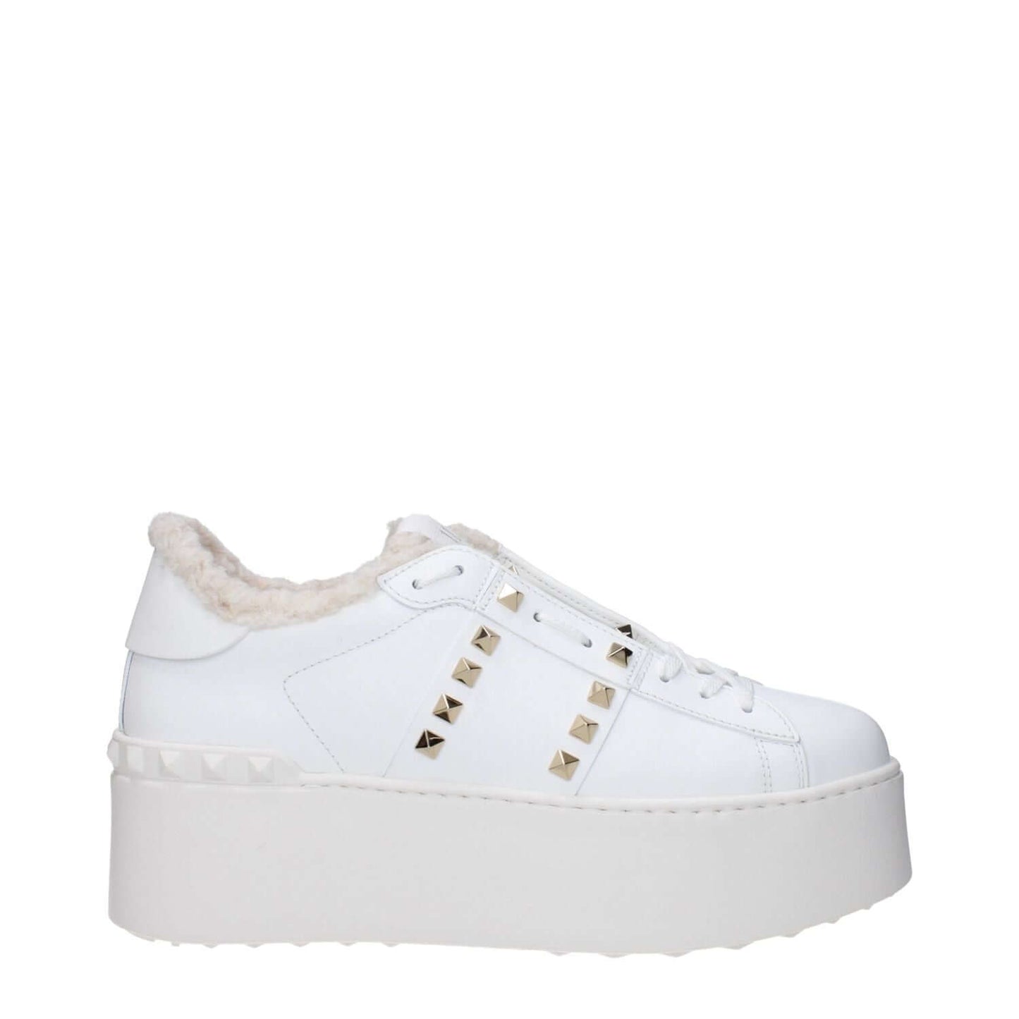 Valentino Garavani White Leather Platform Sneakers