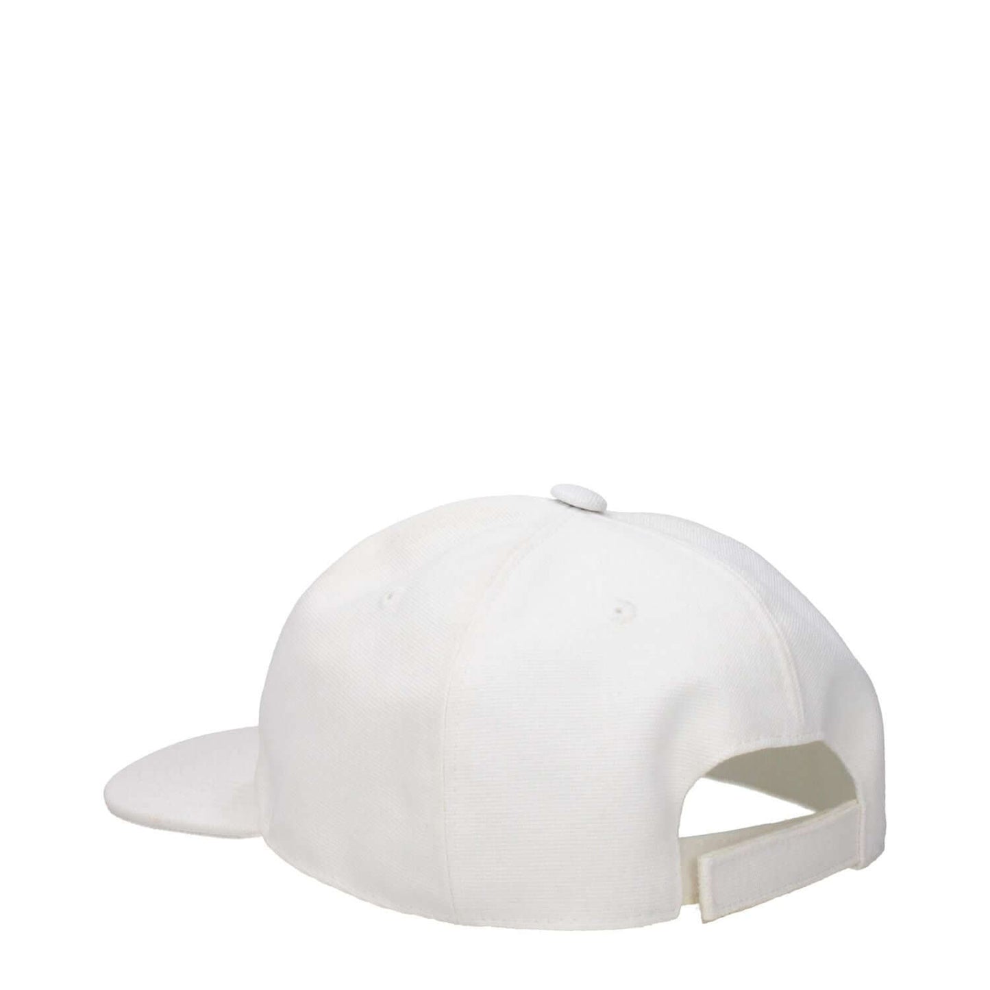 Stella McCartney White Cotton Cap (Baseball Hat) with strap closure, back view