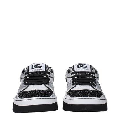 Dolce & Gabbana White Leather Low Top Sneakers
