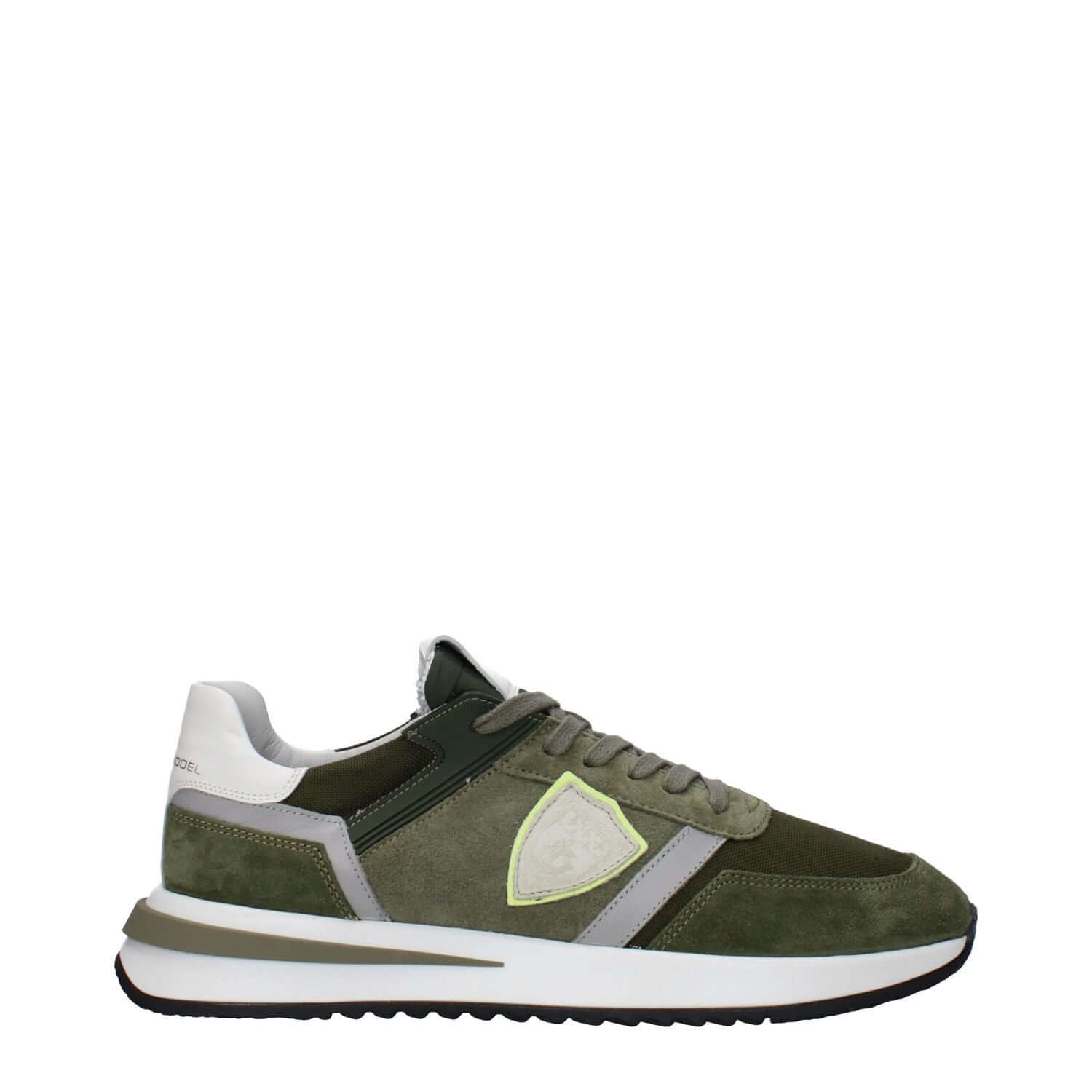 Philippe Model Green Leather Athletic Sneakers