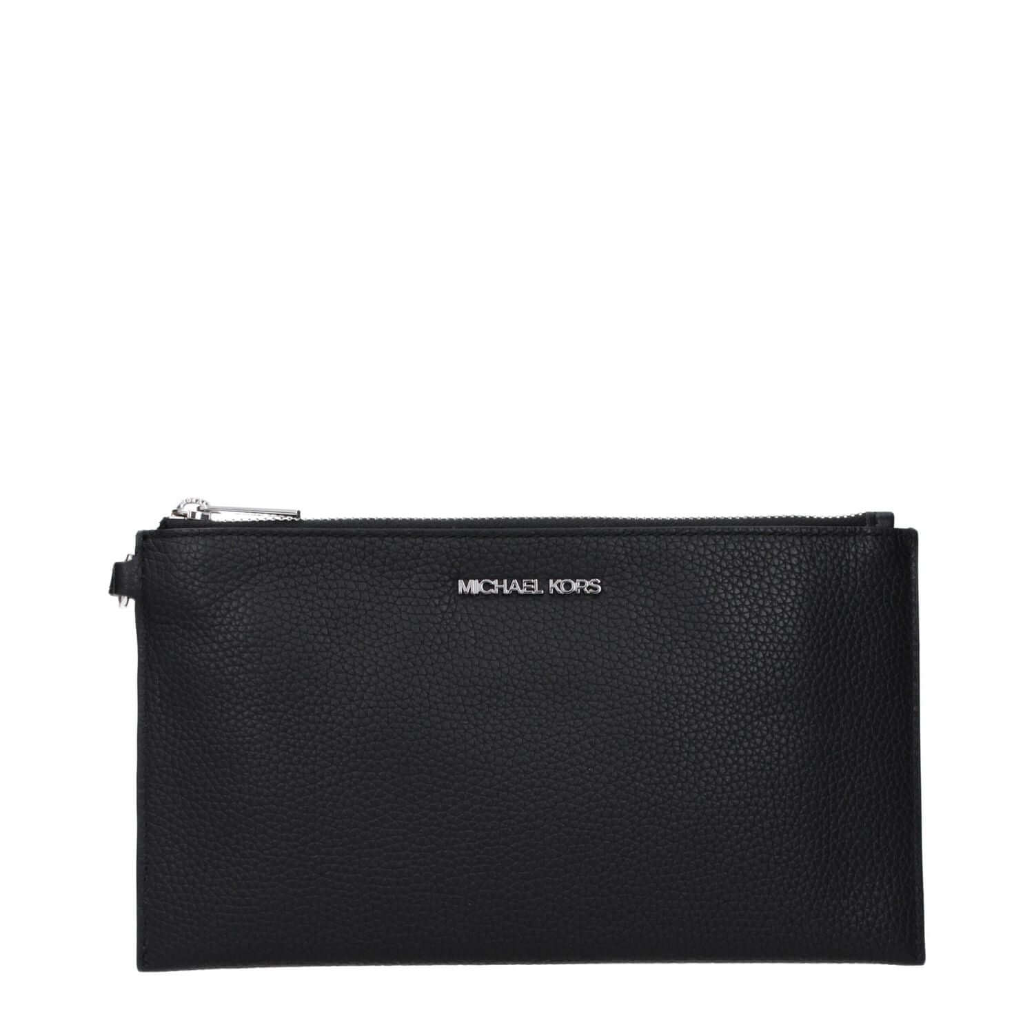 Michael Kors Black Leather Clutch Bag