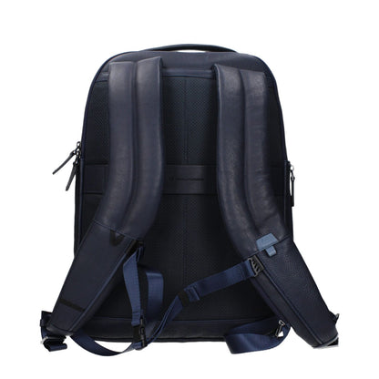 Piquadro Blue Leather Backpack 1728,75667636384,Backpacks - Bags,Bags,Blue,Men,New with tags,Piquadro