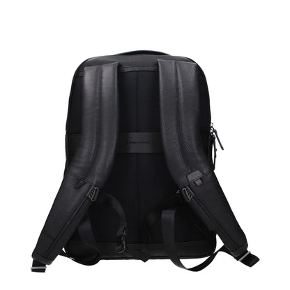 Piquadro Black Leather Backpack