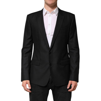 Dolce & Gabbana Black Wool Single Breasted Jacket Blazer