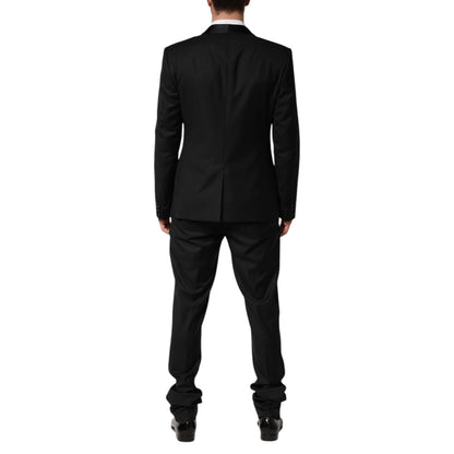 Dolce & Gabbana Black Wool Men Single Breasted 2 Piece Suit