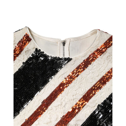 Dolce & Gabbana Multicolor Sequin Embellished Shift Dress