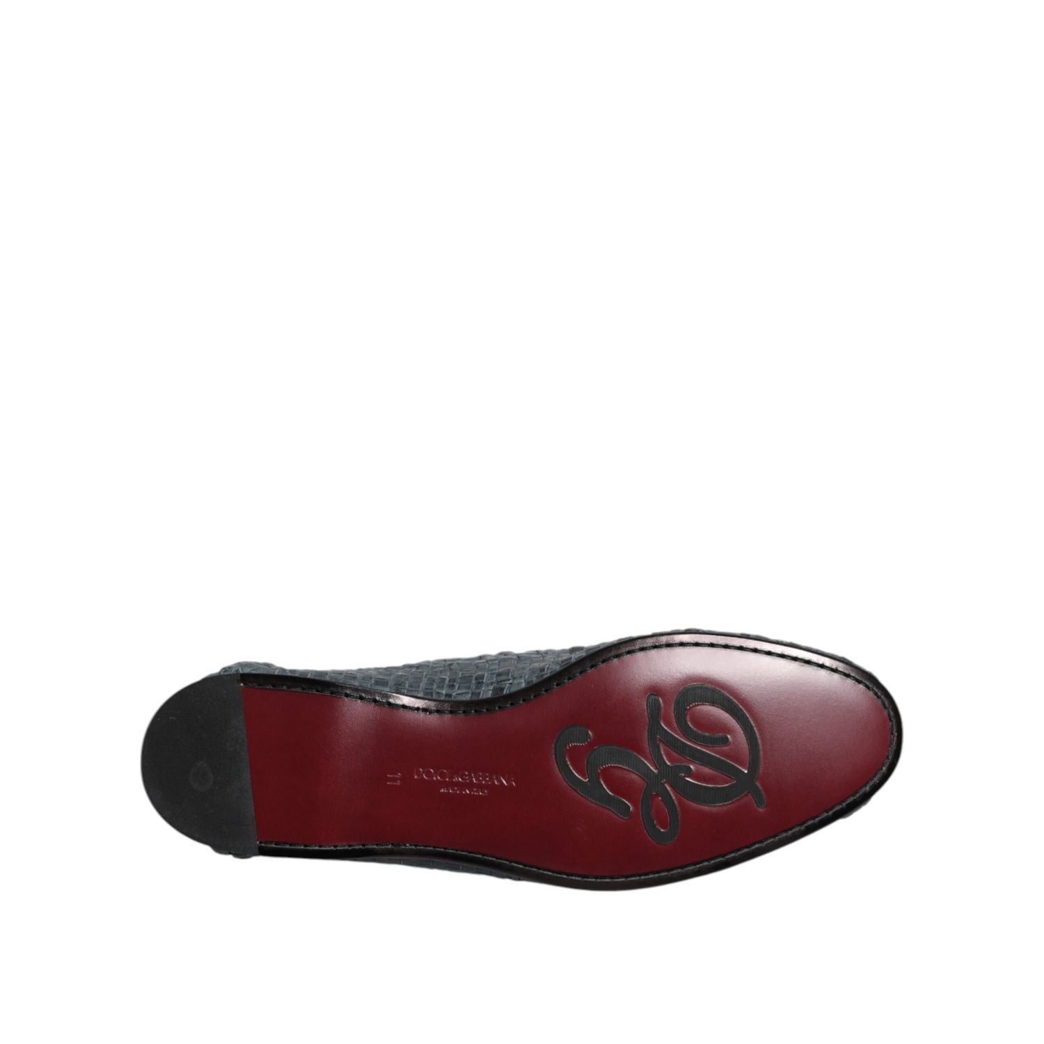 Dolce & Gabbana Blue Woven Raffia Slip On Loafers Shoes