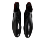 Dolce & Gabbana Black Chelsea Slip On Mid Calf Boots Shoes
