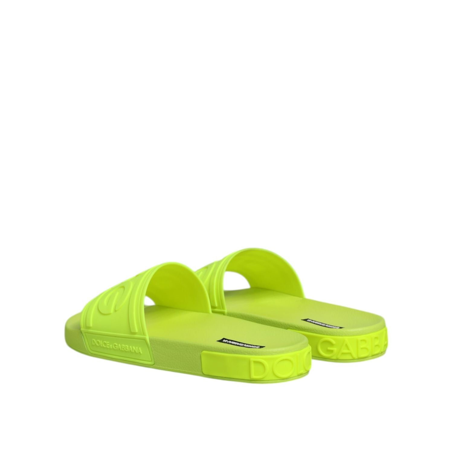 Dolce & Gabbana Green Rubber Slides Sandals Beachwear Shoes