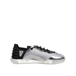 Dolce & Gabbana Silver Black Nylon NS1 Low Top Men Sneakers Shoes