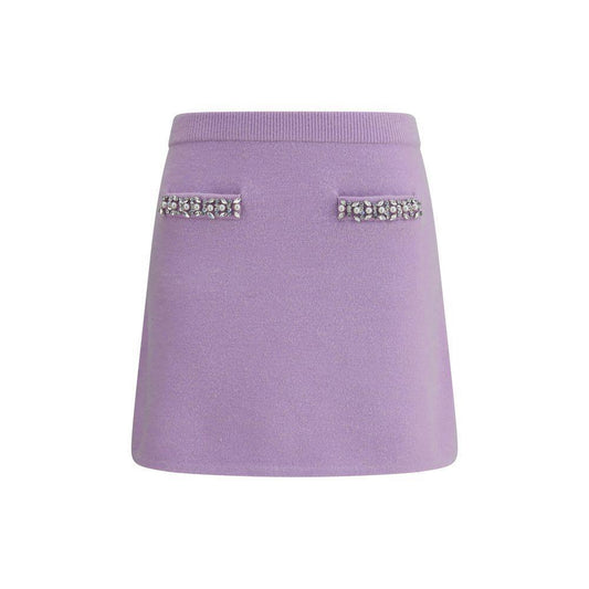 Self-Portrait Knit Miniskirt SE-PF25085SKLLILAC-M