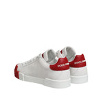 Dolce & Gabbana White Leather DG Logo Low Top Sneakers Shoes