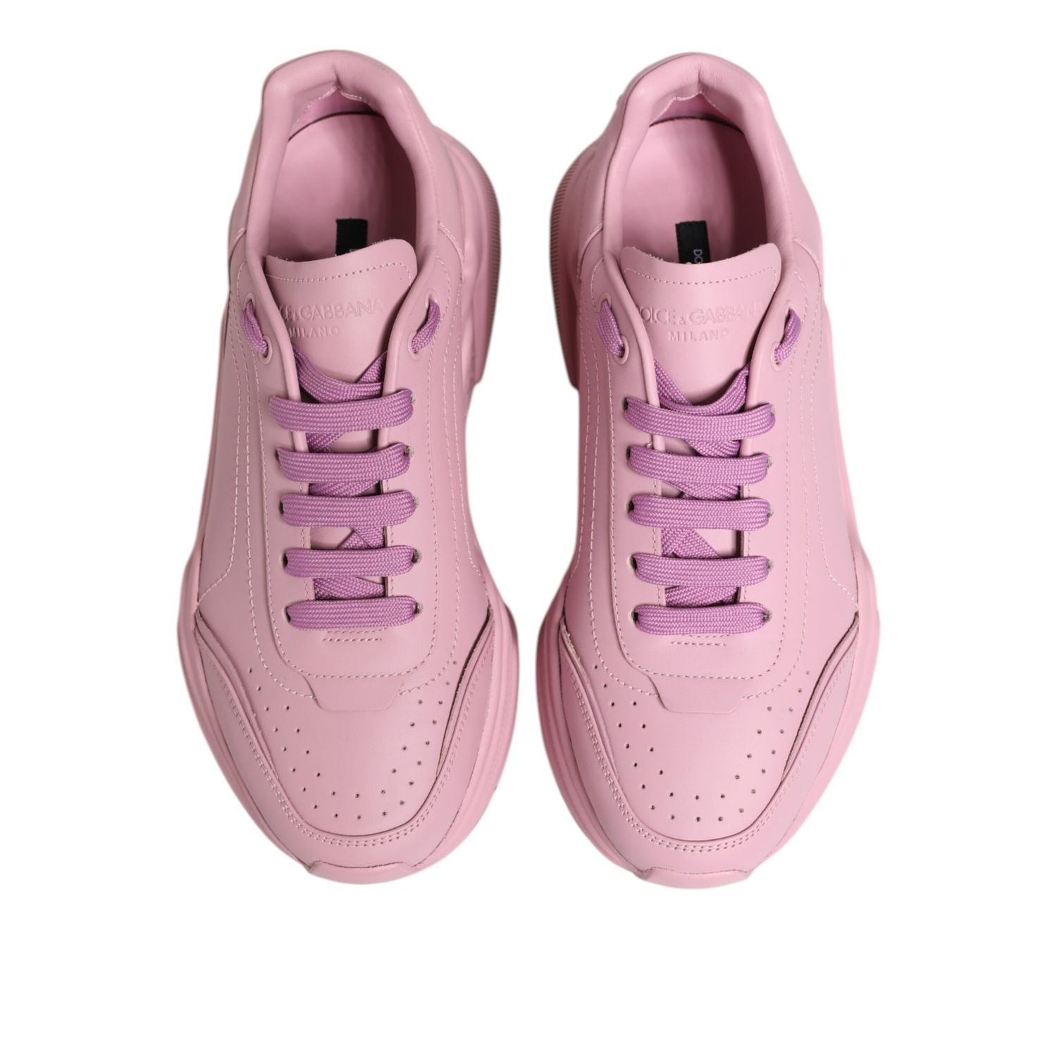 Dolce & Gabbana Pink Leather Daymaster Low Top Sneakers Shoes