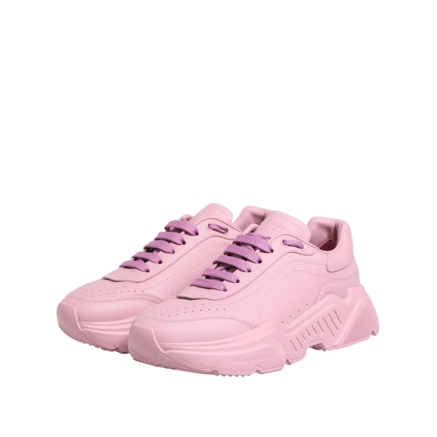 Dolce & Gabbana Pink Leather Daymaster Low Top Sneakers Shoes