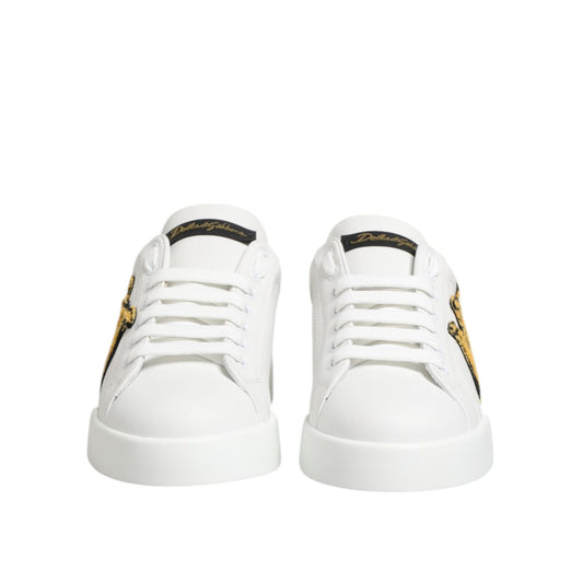 Dolce & Gabbana White Crown Patch Portofino Men Sneakers Shoes MV7795-39
