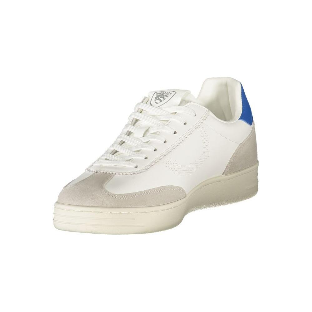 Blauer White Leather Men Sneaker