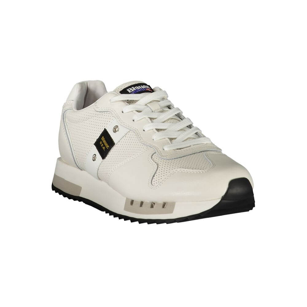 Blauer White Leather Men Sneaker