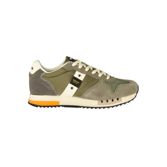 Blauer Green Polyester Men Sneaker with bold green accents and removable footbed