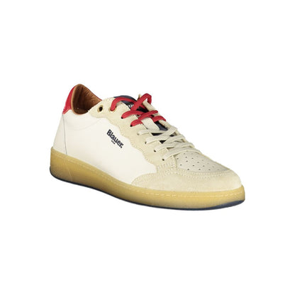 Blauer White Polyester Sneaker