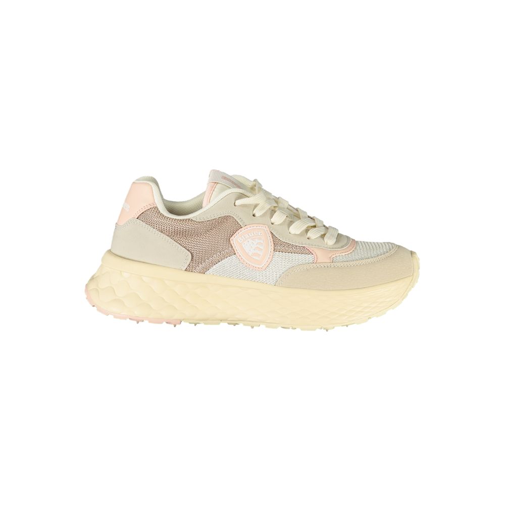 Blauer Beige Polyester Sneaker