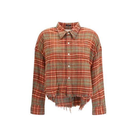 R13 Plaid Shirt with frayed hem