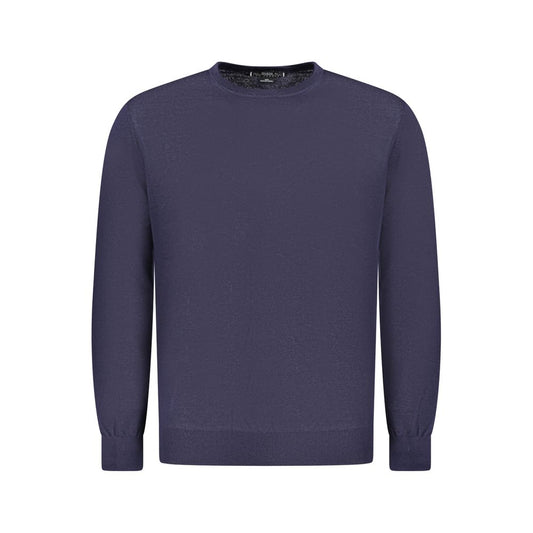 Guess Jeans Blue Wool Sweater, long-sleeved, crew neck with logo
