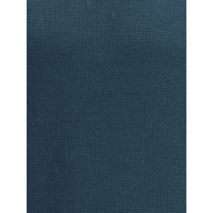 Texture detail of Roberto Collina Green Merino Wool Turtleneck, ribbed knit pattern, made in Italy, autumn-winter fashion essential.