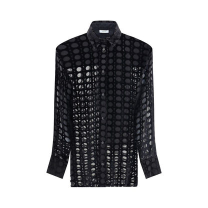 Ferragamo Black Silk Pattern Shirt