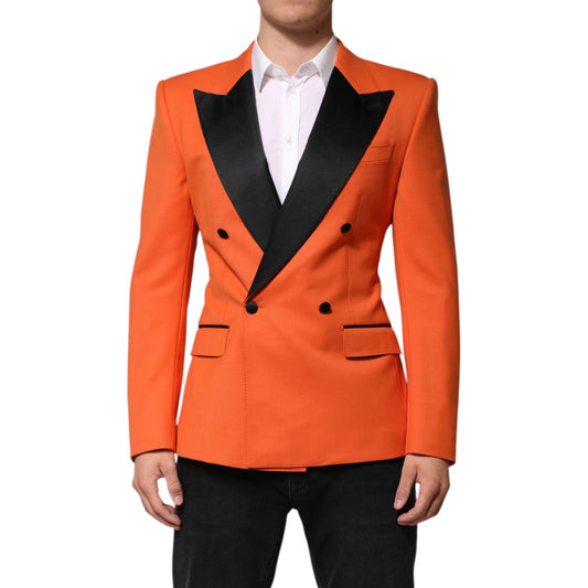 Dolce & Gabbana Orange SICILIA Double Breasted Coat Blazer JKT41549-48