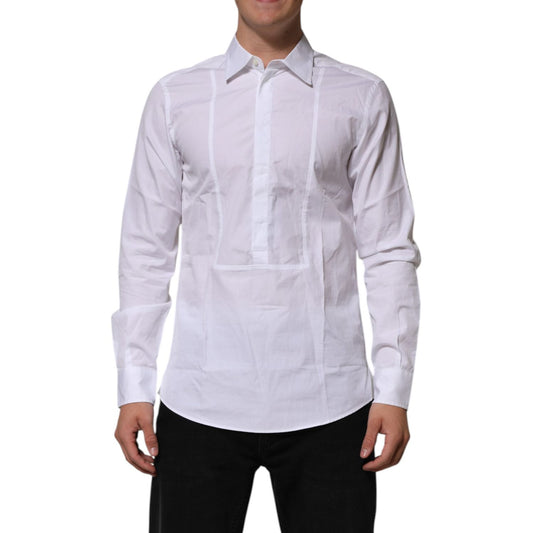 Dolce & Gabbana White Poplin Cotton Formal Men Dress Shirt TSH906807-40