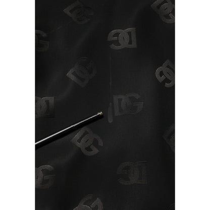 Dolce & Gabbana Black Polyester Logo Monogram Coat Jacket