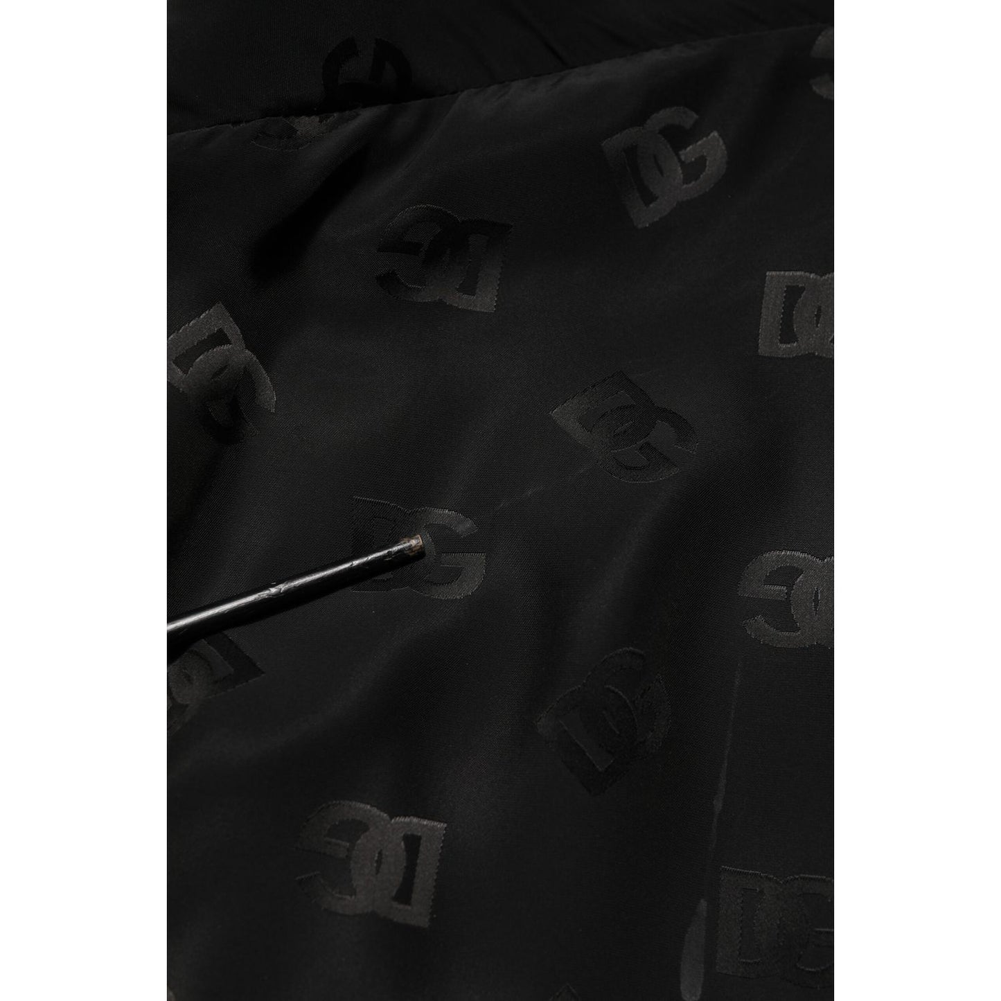 Dolce & Gabbana Black Polyester Logo Monogram Coat Jacket