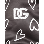 Dolce & Gabbana Black Polyester Heart Print Bomber Jacket JKT41523-44