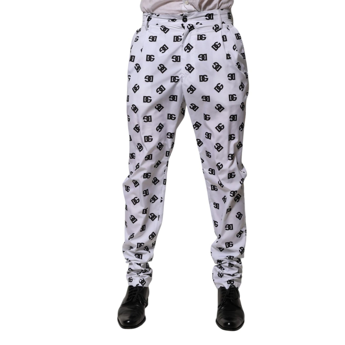 Dolce & Gabbana White Logo Cotton Skinny Denim Trouser Pants