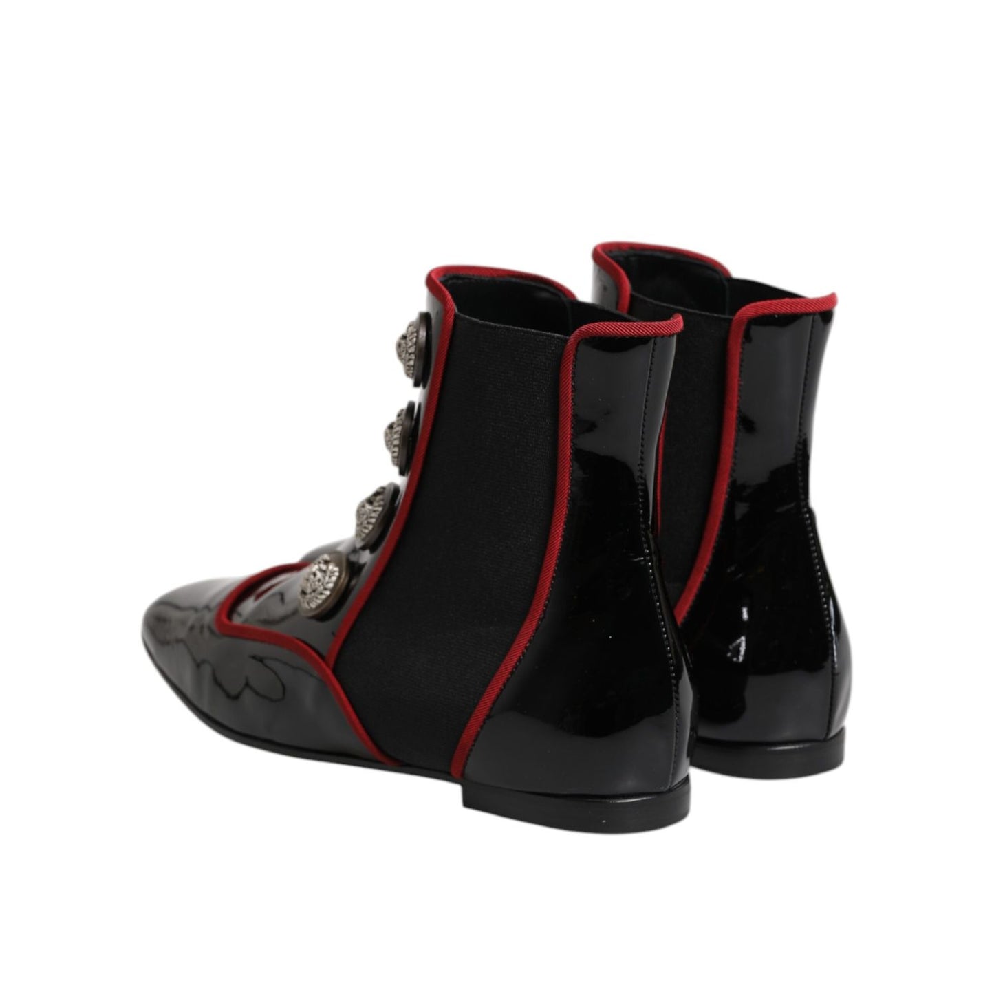 Dolce & Gabbana Black Jackie Buttoned Chelsea Boots Shoes