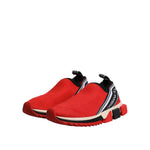 Dolce & Gabbana Red Sorrento Slip On Low Top Sneakers Shoes LA12685-36